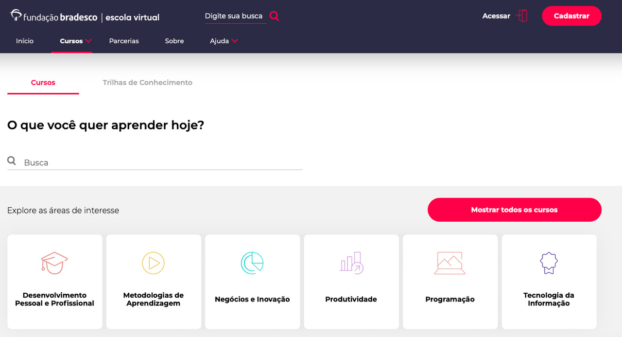 cursos da Fundação Bradesco