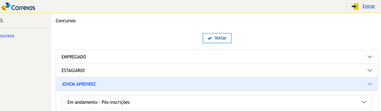 inscrições Jovem Aprendiz Correios