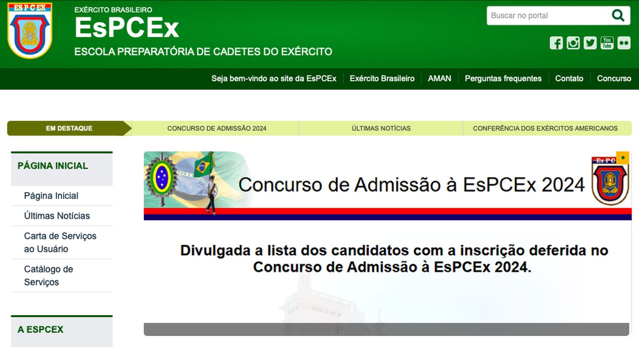 inscrição Especex 2025